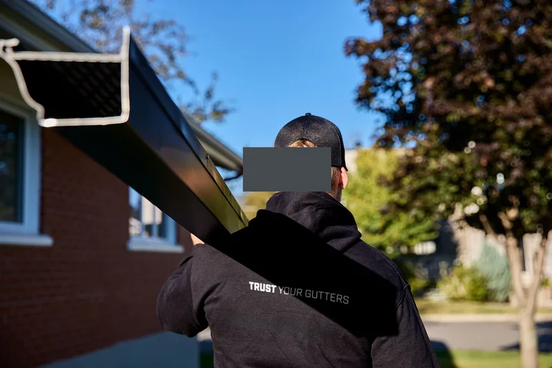 New seamless gutters installed on a Sarnia home